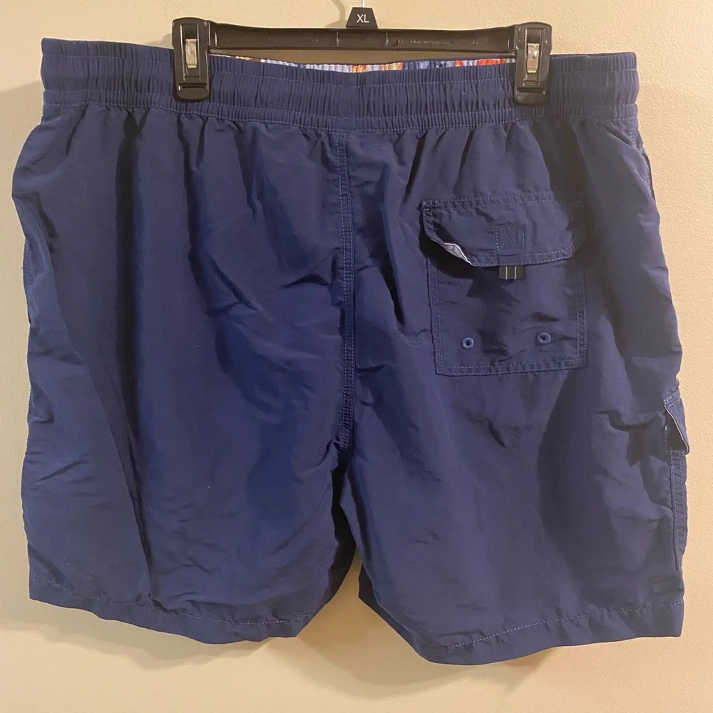 Mens Tommy Bahama Navy Blue Lined‎ Swim Trunks Bottoms Relax Size XL Nylon